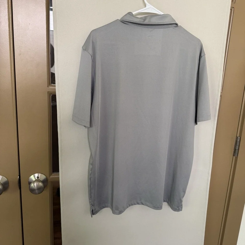 Three Sixty Six Men's Large Grey Short Sleeve Performance Polo Collar Shirt Golf